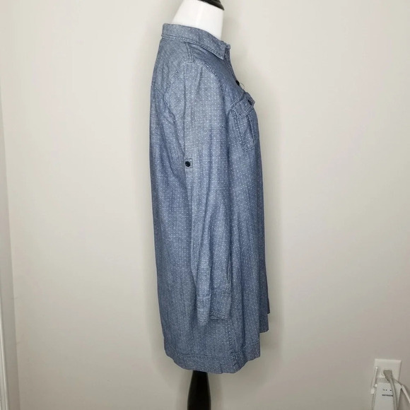 J. Crew Polka Dot Chambray Long Sleeve Dress M - Picture 3 of 6